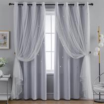 Cortina Anytime Romantic Kids Hollow-Out Stars W52xL63cm cinza Cortina Anytime Romantic Kids Hollow-Out Stars W52xL63cm cinza