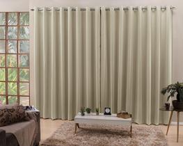 Cortina Areia 4,00X2,50 Blackout Tecido Corta Luz 100%