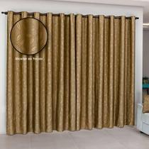 Cortina Atena 3m x 2,80m Jacquard Semi Blackout Dourado - Paulo Cezar Enxovais