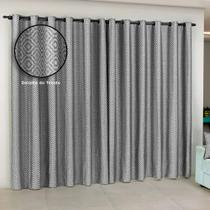 Cortina Atena 4m x 2,80m Jacquard Semi Blackout Cinza Cortina Atena 4m x 2,80m Jacquard Semi Blackout Cinza