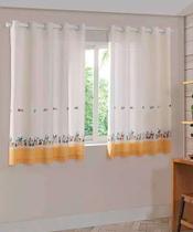 Cortina Athenas Estampado C/ilhos Mod Olga 2,00mx1,50m Honey