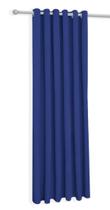 Cortina Azul-Royal Cromada Oxford Uma Folha 150X230