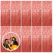 Cortina Backdrop BOMSI Rose Gold Fringe, pacote com 10 unidades, 100x200cm