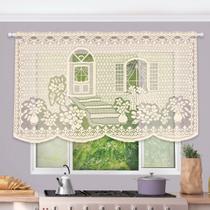 Cortina Bandô Cascata Creme 375x60cm Janelinhas Kennedy Cortina Bandô Cascata Creme 375x60cm Janelinhas Kennedy