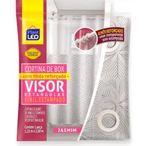 Cortina Banheiro para Box Jasmim com Ilhós Visor Cristal (1,35x2,00m) Plast Leo Cortina Banheiro para Box Jasmim com Ilhós Visor Cristal (1,35x2,00m) Plast Leo