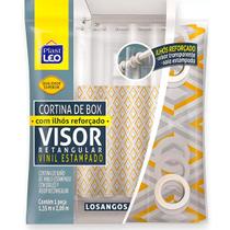 Cortina Banheiro para Box Losangos com Ilhós Visor Cristal (1,35x2,00m) Plast Leo Cortina Banheiro para Box Losangos com Ilhós Visor Cristal (1,35x2,00m) Plast Leo