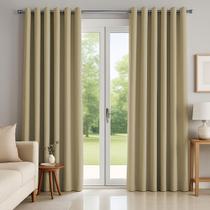 Cortina Basic Blackout Tecido Corta Luz 3,00x2,50m para Varão Simples 2m Cor: Bege