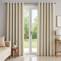 Cortina Basic Blackout Tecido Corta Luz 3,00x2,70m para Varão Simples 2m Palha