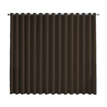 Cortina Basic Blackout Tecido Corta Luz 6,00x2,50m para Varão Simples 5m Cor: Marrom