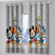 Cortina Bella Janela 260x170 cm Corta Luz Disney Mickey e Amigos