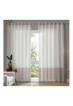 Cortina Bella Janela 420x250 cm Duplex Mônaco Barrada Marfim e Areia