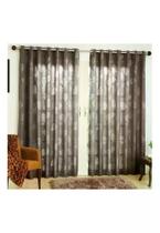 Cortina Bella Janela Delicatta 420x250 cm Duplex Devore Folhas Nude