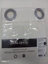 Cortina bella janela duplex 2,60x1,70m bordada - marfim 07 Cortina bella janela duplex 2,60x1,70m bordada - marfim 07