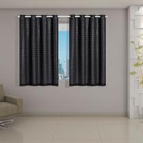 Cortina Blackout,2,00m x 1,40m PVC C/ Voil Xadrez Varão Simples