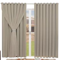 Cortina Blackout 2,00m X 2,60m Tecido Com Voil Presilha Ilhós Cromado Cortina Blackout 2,00m X 2,60m Tecido Com Voil Presilha Ilhós Cromado