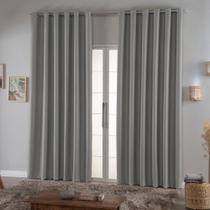 Cortina Blackout 2,70m X 1,60m Em Tecido Requinte 100% Poliéster - Prata
