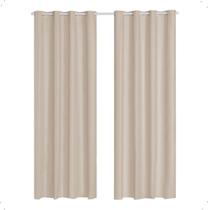 Cortina Blackout 2,80 x 2,20 Franzida Padrao Para Sala Ilhos Corta Luz Cor Palha