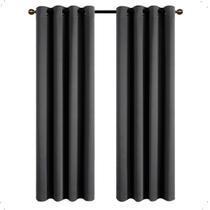 Cortina Blackout 2,80 x 2,20 Franzida Padrao Para Sala Ilhos Corta Luz Cor Preto