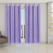 Cortina Blackout 2,80m x 2,30m PVC C/ Voil Xadrez Varão Simples