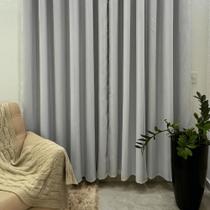 Cortina Blackout 4,00 x 2,80 Com Voil Para Sala Quarto Escritoriol Tecido Forro Corta Luz Grosso Ilhós Cromados
