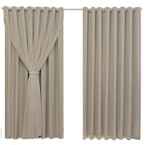 Cortina Blackout 4,00m X 2,70m Sala Quarto Tecido Com Voil + Presilha Moderna -Avelã - EMPÓRIO LUZ ENXOVAIS Cortina Blackout 4,00m X 2,70m Sala Quarto Tecido Com Voil + Presilha Moderna -Avelã - EMPÓRIO LUZ ENXOVAIS