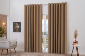 Cortina Blackout Avelã Franzida 8M X 2,80M Decoração Luxo