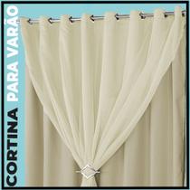 cortina blackout Berlim 7,00 x 2,70 corta luz c/voal bege