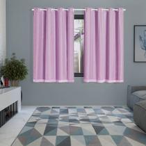 Cortina Blackout Blecaute 100% Corta Luz em Pvc Prata Com Voal 2,00m x 1,40m Rosa