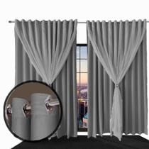 Cortina Blackout/Blecaute ana 6 x 2,70 quarto sala cinza