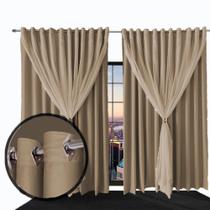 Cortina Blackout/Blecaute ana 8 x 2,70 quarto sala palha