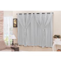 Cortina Blackout Blecaute Corta Luz para Sala Quarto com Tecido Voil 2,80 M X 1,60 M