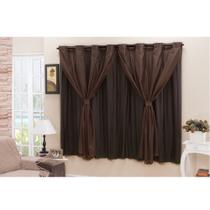 Cortina Blackout Blecaute Corta Luz para Sala Quarto com Tecido Voil 2,80 M X 1,60 M