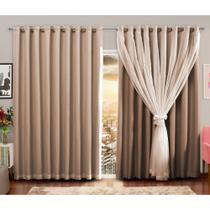 Cortina Blackout Blecaute Corta Luz para Sala Quarto com Tecido Voil 2,80 M X 2,80 M