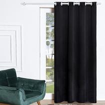 Cortina Blackout/Blecaute Liso Corta Luz Para Sala/Quarto 1,40x2,20m Preto