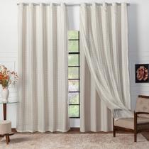 Cortina Blackout Blecaute Longa Tecido com Voal Xadrez 5m Cortina Blackout Blecaute Longa Tecido com Voal Xadrez 5m