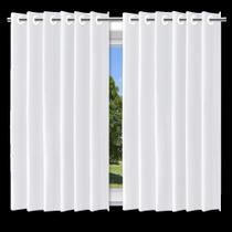 Cortina Blackout Branca 280X140Cm Pvc Corta Luz Com Ilhós