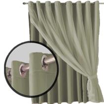 cortina blackout Bruna corta luz 5,00 x 2,80 varão marrom