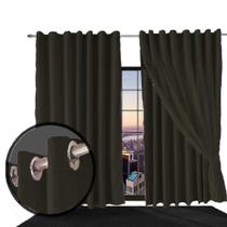 cortina blackout Bruna em tecido 6,00 x 2,80 c/voal cinza