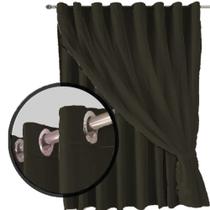 cortina blackout Bruna em tecido 6,00 x 2,80 c/voal cinza