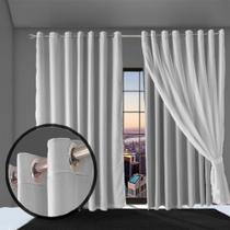 cortina blackout Bruna em tecido blackout 5,50 x 2,50 cinza