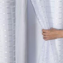 Cortina Blackout C/voil Xadrez 2,80m X 2,30m Branco Cortina Blackout C/voil Xadrez 2,80m X 2,30m Branco