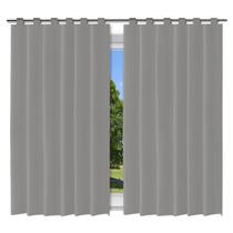 Cortina Blackout Cinza 280x240cm PVC Corta Luz c/ Alça