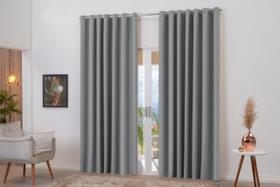 Cortina Blackout Cinza Franzida 5M X 2,60M Decoração Luxo