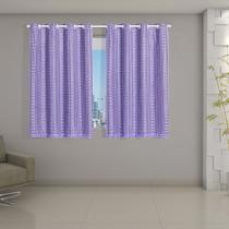Cortina Blackout Cinza Voil Xadrez 2,8 x 1,6 Sala Quarto