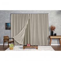Cortina Blackout com Linho 5,00x2,30 para Trilho Duplo Bege Ludatex Cortina Blackout com Linho 5,00x2,30 para Trilho Duplo Bege Ludatex