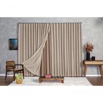 Cortina Blackout com Linho para Trilho Duplo 6,00x2,50m Branco-gelo Ludatex Cortina Blackout com Linho para Trilho Duplo 6,00x2,50m Branco-gelo Ludatex
