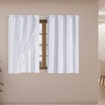 Cortina Blackout com Tecido Voil 2,0 x 1,4 Para Sala Quarto