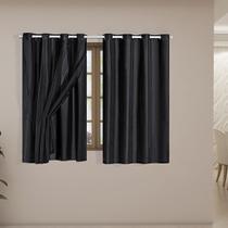 Cortina Blackout com Tecido Voil 2,0 x 1,4 Para Sala Quarto