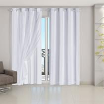 Cortina Blackout com Tecido Voil 2,8 x 2,3 Para Sala Quarto