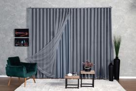 Cortina Blackout Com Voil 3,00x2,50 Para Trilho Duplo -